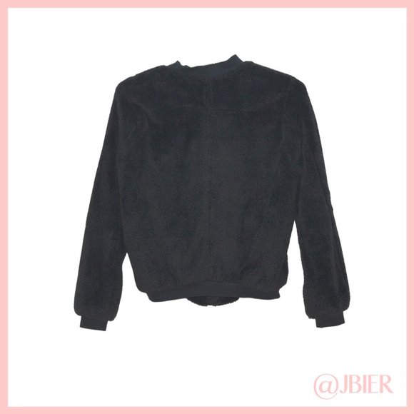 4SIENNA Black Faux Fur Bomber Jacket - Picture 2 of 3